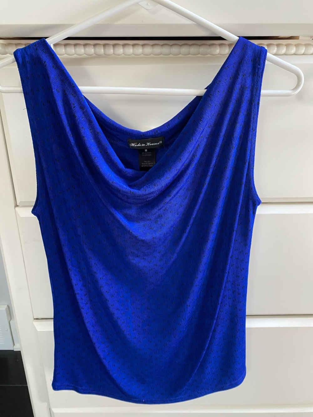 Cowl Neck Tank Top in Vibrant Royal Blue